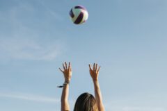 Woman playing volleyball